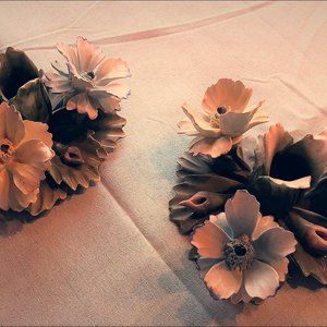 Pair of Capodimonte Floral Candle Holders